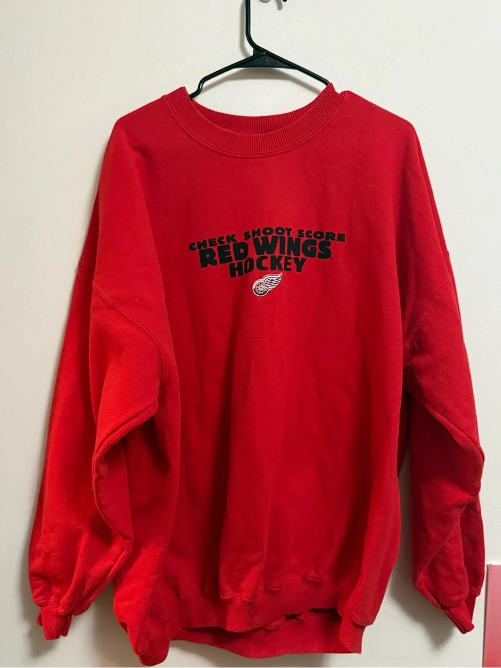 VINTAGE Red Crewneck Sweatshirt with‎ Black Lettering